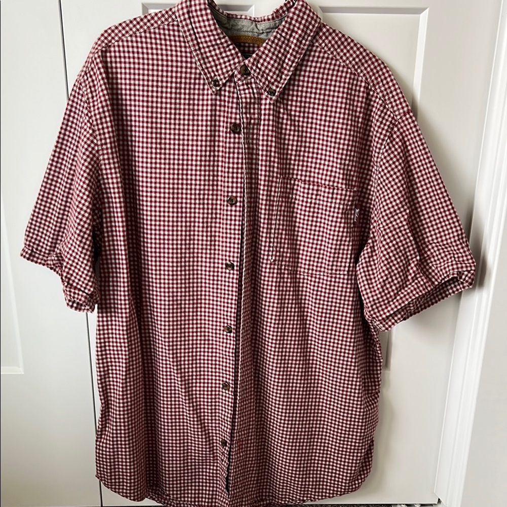 Woolrich Red and White Gingham Casual Button Down Shirt